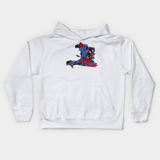 Red and Blue Neg Mawon of Haiti Kids Hoodie